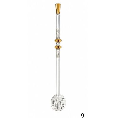 Bomba de Chimarrao Ouro e Prata Bomba 9