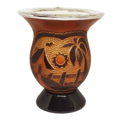 Cuia de Chimarrao Fama C/ Bocal Ouro e Prata 121 000556 C/Pe 1182