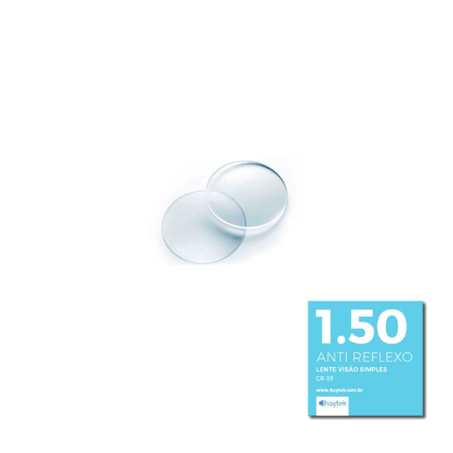 LENTE VISAO SIMPLES INCOLOR  1.50 C/AR