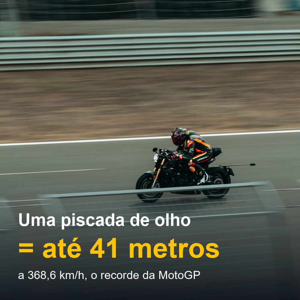 Quanto uma moto da MotoGP anda em uma piscada de olho?